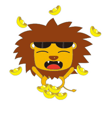 Gif animé lion argent